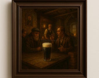 Irish Pub Storytelling Art Print – Vintage Guinness, Drink Lovers (Digital Download)