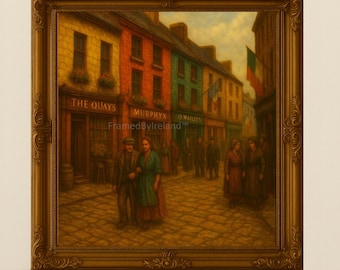Irish Pub Scene Oil Painting | Vintage Ireland Bar Art (Digital Download)