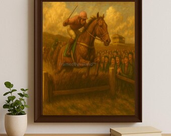 Irish Horse Racing Art Print | Vintage Equine Oil Painting (Digital Download)