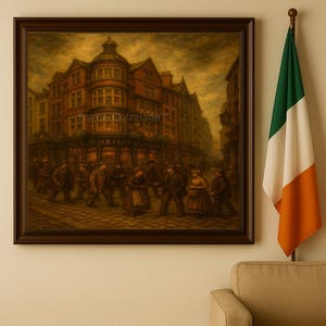O’Neill’s Dublin Pub Print | Vintage Irish Street Scene Wall Art | Historic City Painting | Celtic Heritage Urban Ireland Digital Download