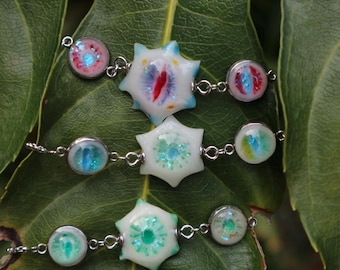 Handmade Gothic Star Eye Bracelet: Polymer Clay Celestial Jewelry