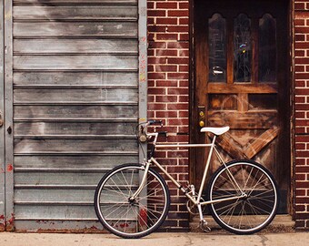 Art, Photography, Bike Image, City Print, Urban Art, Bicycle Print, Home Decor, Loft, Apartment Art, Brown, Gray, Rust Tones