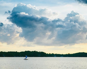 Nautical Decor, Lake Photography, Nature Photography, Art,  Photography Print, Summer Clouds, Pale Blue Wall Decor, Coastal, "Lake Effect"