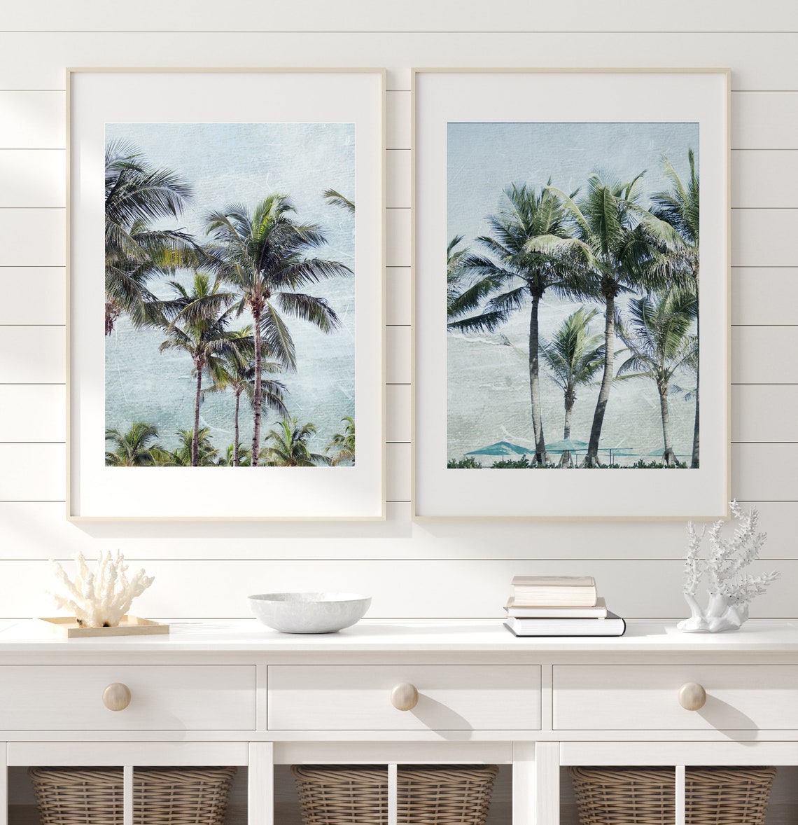Set of Two Florida Palm Tree Photographs Coastal Home Decor | Etsy