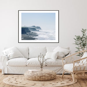 Fotografía de playa de California, decoración de casas costeras, impresión de costa brumosa, arte de casa de playa, arte de pared náutica, arte de paisaje costero imagen 5