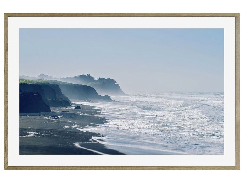 Fotografía de playa de California, decoración de casas costeras, impresión de costa brumosa, arte de casa de playa, arte de pared náutica, arte de paisaje costero imagen 10