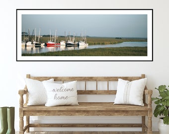 Low Country Panorama Photo, Coastal Wall Art, Carolinas Home decor, Nautical Images, Country Decor Art