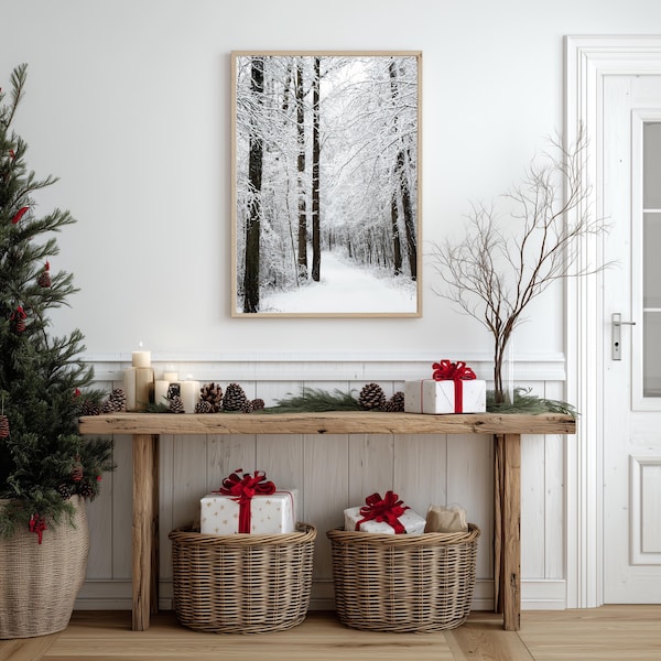 Winter Scene Print, Forest in Snow Print, Snow Covered Woods Photo, Winter Home Decor, Winter Forest Print
