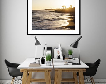 Beach Photography, Coastal Sunset Photo, California Coastline Art, Santa Cruz California Print, Nautical Home Decor, Pacific Ocean Print