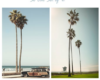 California Beach Photos, Large Southern California Wall Art Set, Pacific Coast Highway Prints, Coastal Home Decor