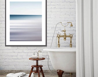 Beach Abstract Print, Coastal Home Decor, Blue and Gray Art, California Print, Modern Wall Art