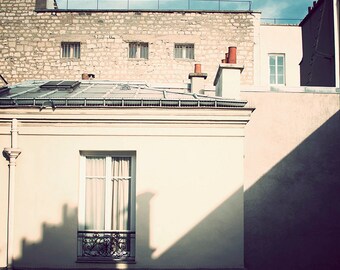 Paris Photography, Paris Print, Fine Art Photography Print, Cream Color, Vintage Look Photography, 8x10 Print, "Paris Window"
