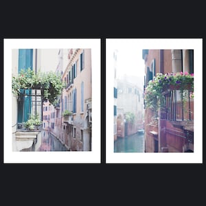 Venice Balcony Photos, Set of two Venice Prints, Venice Canal Image, Venice Italy Photographs Set, Print Set Venice Architecture