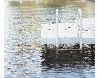 Pier Print, Lake Photo, Beach Photography, Coastal, Home Decor, Nautical Wall Art, Lake Scene Print, Dock, Water Photo