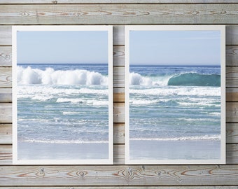 Ocean Print Set, Coastal Photography, Beach Home Decor, Set of two Ocean Prints, Water, Sea Photos