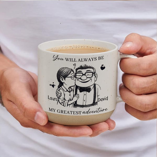 You're My Greatest Adventure Pottery Mug, Anniversary Coffee Mug Gift for Her, Wedding Anniversary Gift, Mothers Day Gift
