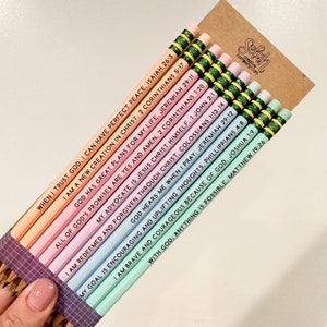 Biblical Truths Pencil Set - Engraved Pencils Ticonderoga Pencils Words of Affirmation