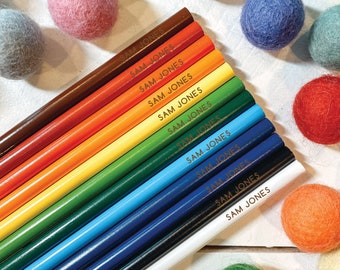 Engrave Your Name Colored Pencil Set - Engraved Pencils Name Pencils Pencils with Names Back to School