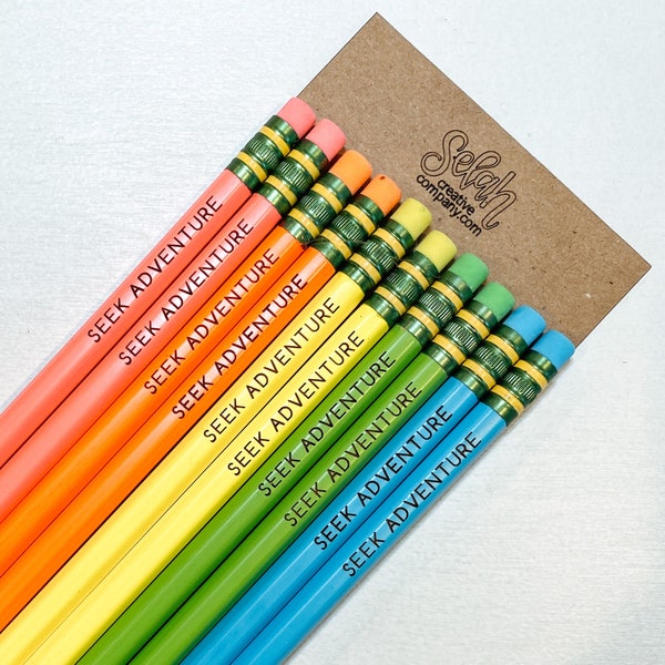 One Little Word Pencil Set - Engraved Pencils Name Pencils Ticonderoga Pencils Pencils with Names Back to School Word of Encouragement