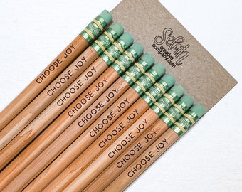 One Little Word Pencil Set - Engraved Pencils Name Pencils Ticonderoga Pencils Pencils with Names Back to School Word of Encouragement