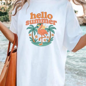 Hello Summer Shirt – Comfort Colors® Flamingo Tee – For When You’re Melting but Still Posting Beach Vibes