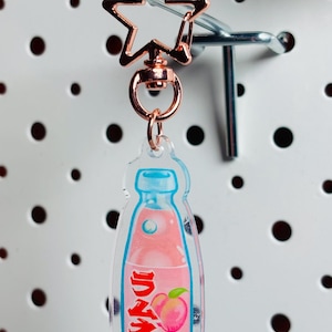 Kawaii Peach Ramune Keychain 2”