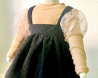 Tulle Layered Puff Sleeve Shirt for Girls / Puff Sleeve Shirt / Available in Short and Long Sleeves