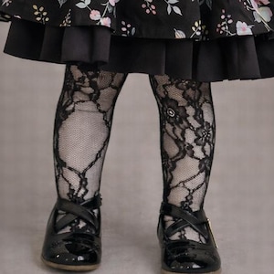 Floral Lace Footed Leggings for Girls  Available in 4 Colors / Lace Tights / Formal Tights / Girls Tights