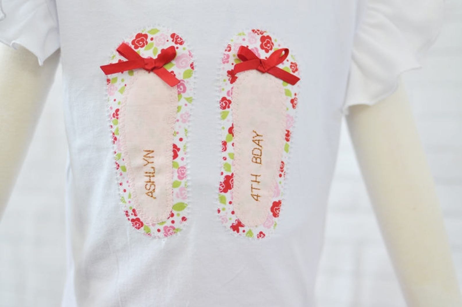 personalized ballet flat shoe appliqué top for girls ---0m-5t personalized ballet flat shoe appliqué top for girls ---0m-5t
