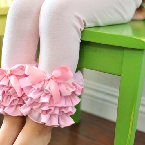 Light Pink Leggings With Full Ruffles / Girls Leggings Etsy
