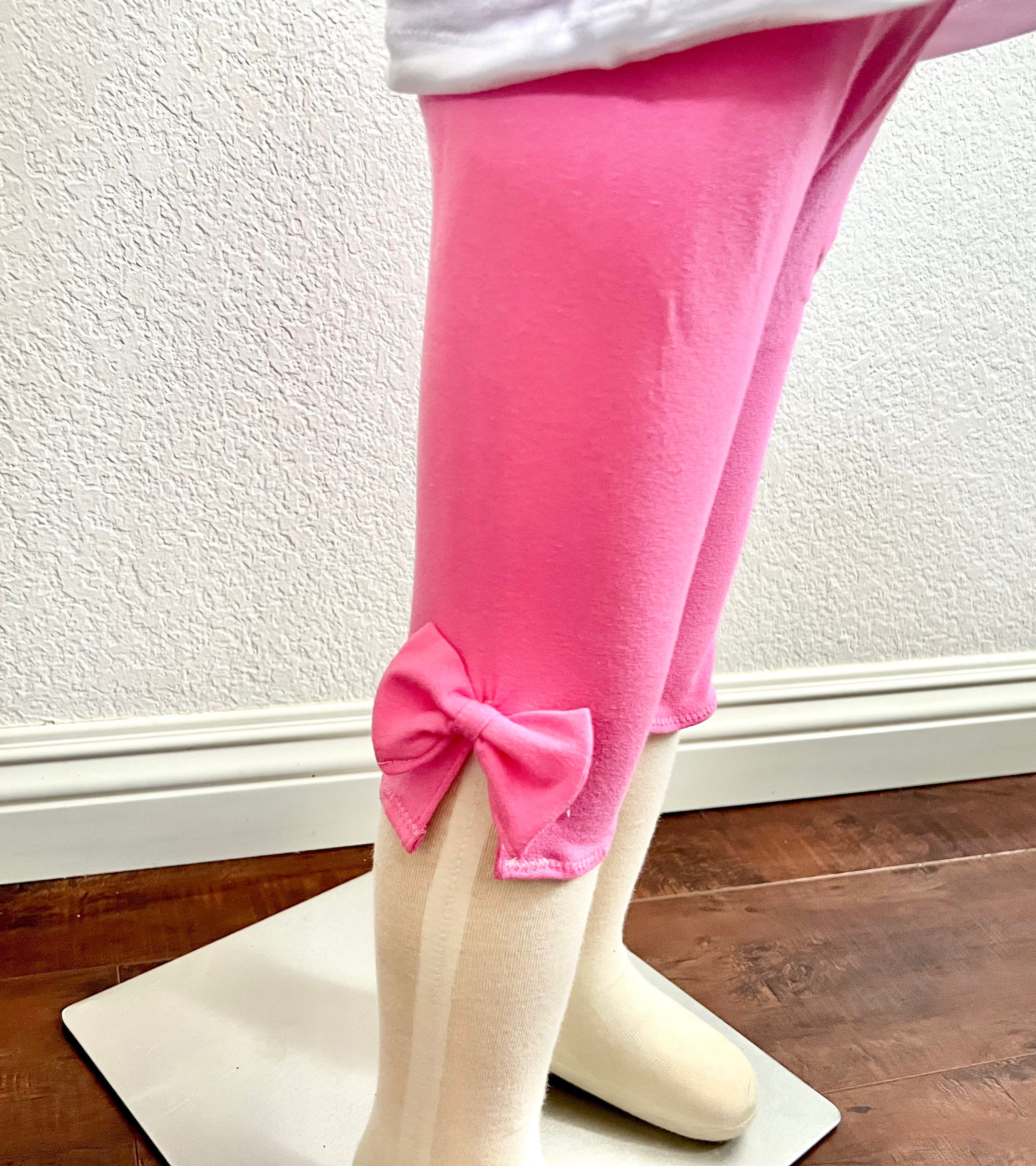 Side Slit Capri Leggings with Bow Available in Many Colors / Girls Leggings