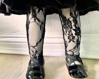 Floral Lace Footed Leggings for Girls  Available in 4 Colors / Lace Tights / Formal Tights / Girls Tights