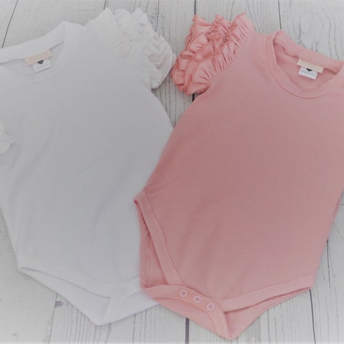 Ruffle Sleeve Bodysuit / Ruffled Baby Bodysuit / Available in Etsy