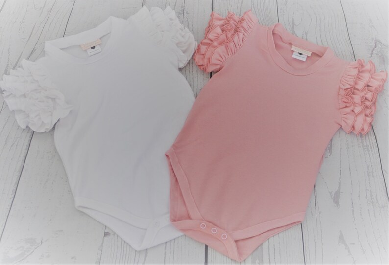 Ruffle Sleeve Bodysuit / Ruffled Baby Bodysuit / Available in Etsy