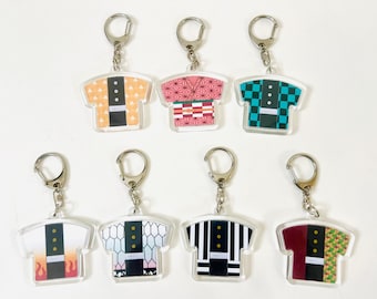 Personalized Japanese Anime Inspired Keychain for Anime Fans / Gifts / Haori and Kimono Shaped Keychain with an Initial Letter