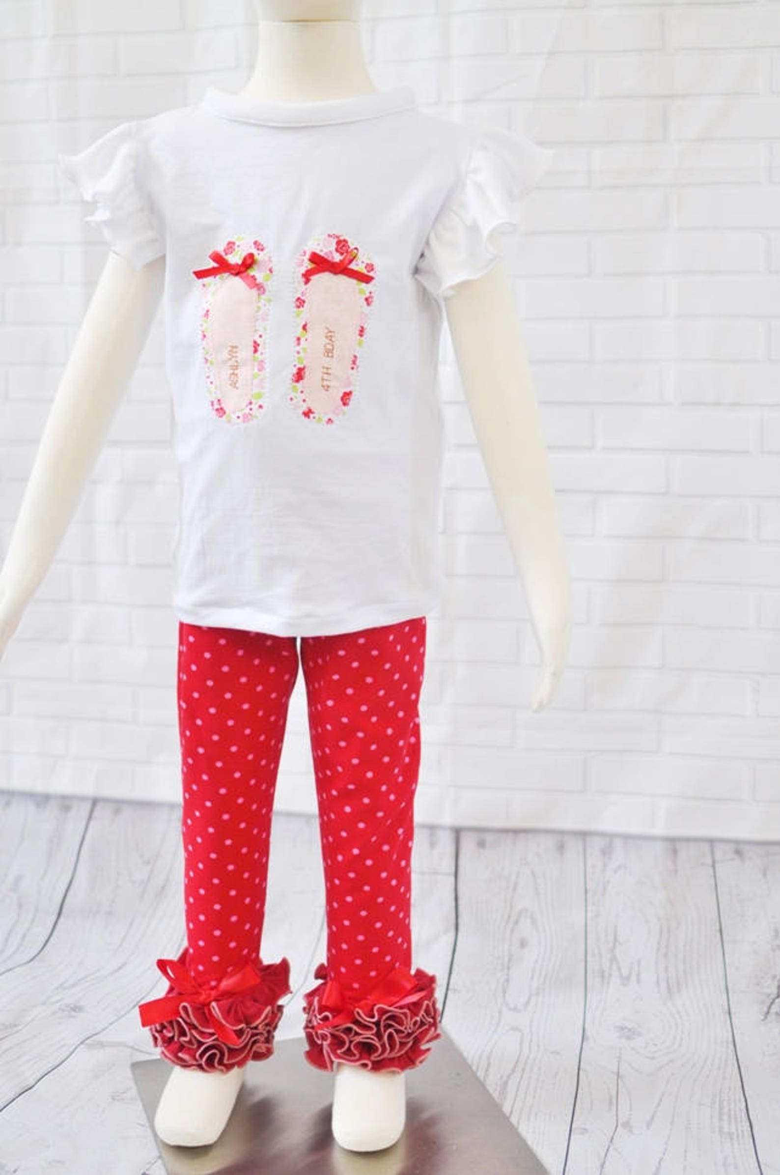 personalized ballet flat shoe appliqué top for girls ---0m-5t personalized ballet flat shoe appliqué top for girls ---0m-5t
