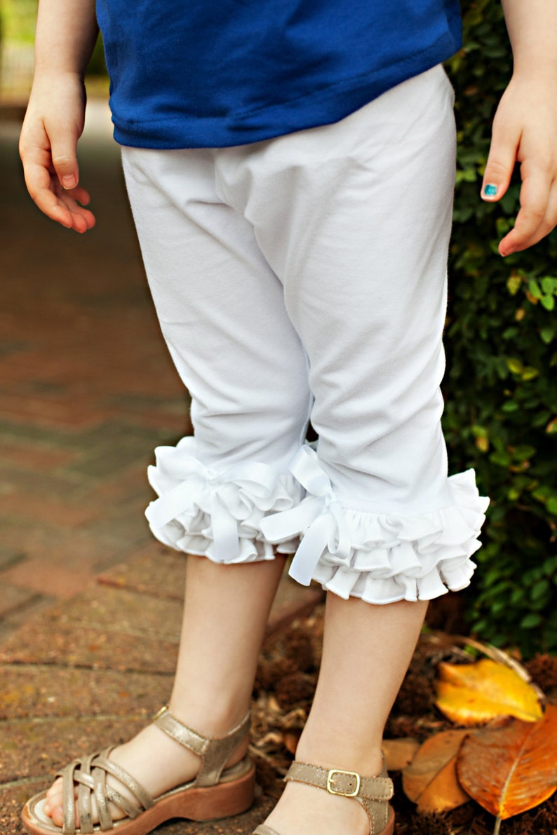 Capri Leggings With Ruffles Available in Many Colors / Girls Leggings ...