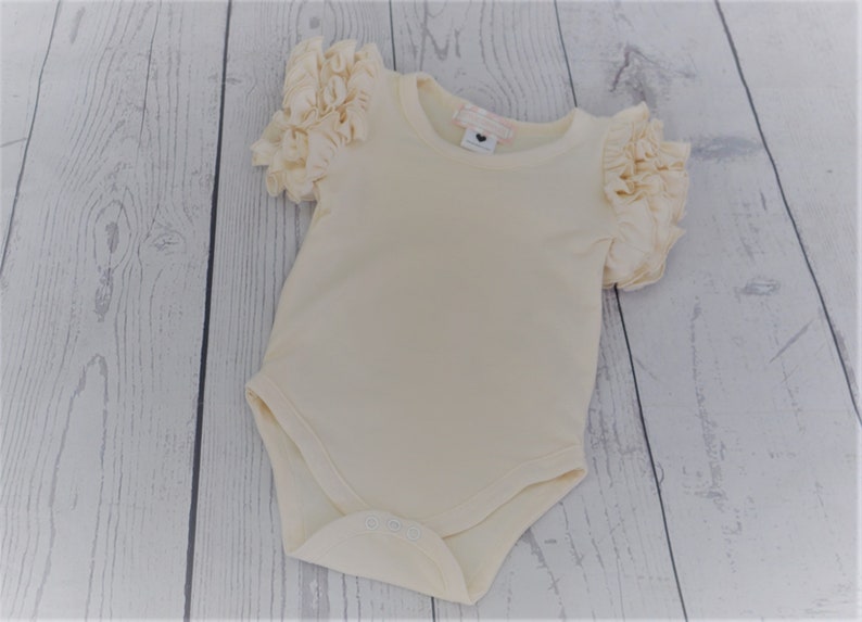 Ruffle Sleeve Bodysuit / Ruffled Baby Bodysuit / Available in Etsy