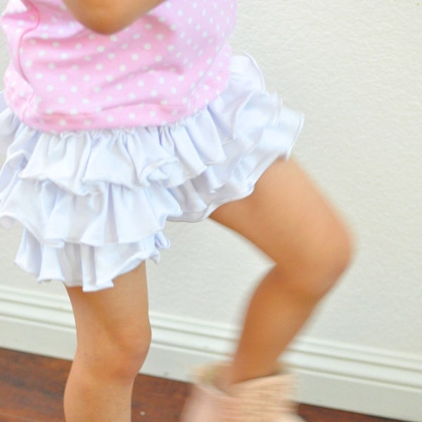 Ruffled Petti Short Pants for Girls / Girls' Ruffle Shorts / Many Solid Colors Available