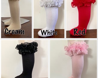 Tutu Ruffle Knee High Socks for Girls / Ruffle Socks for Toddlers and Babies / Knee High Socks