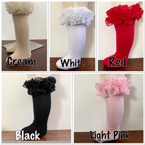 Tutu Ruffle Knee High Socks for Girls / Ruffle Socks for Toddlers and Babies / Knee High Socks