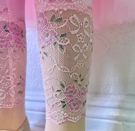 Pretty Rose and Bow Lace Calf Leggings for Girls 12m 8yrs Girls Leggings Pink Lace Leggings Etsy Canada