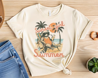 Funny Raccoon Shirt, Feral Girl Summer Tee, Women Humor Shirt, Comfort Colors Summer Top