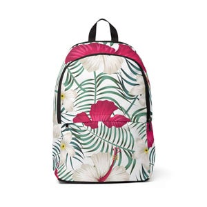 Tropischer Blumen Rucksack, Mädchen Schultasche, Teen Rucksack mit Hibiskus Print, süßer Sommer Rucksack, Floral Schultasche Geschenk