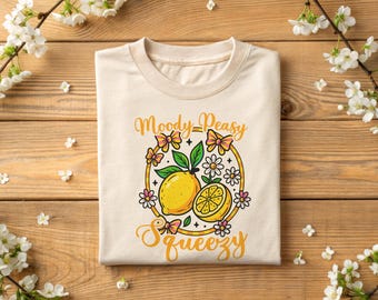Moody Peasy Funny Lemon Shirt, Cottagecore Preppy Summer Tee, Coquette Pink Lemonade Shirt, Youth or Women’s Cute Citrus Tee