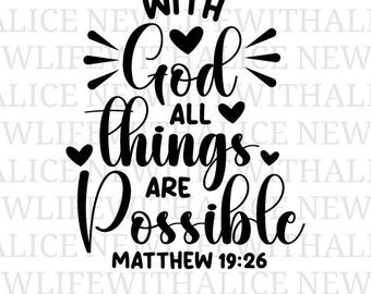 Christian Typography SVG, Inspirational Bible Verse (Digital Download)