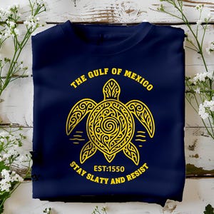 Unisex Softstyle T-Shirt, Gulf of Mexico Turtle Shirt, Stay Salty & Resist Tee, Est 1550 Sea Turtle Apparel, Activist Beach Gift