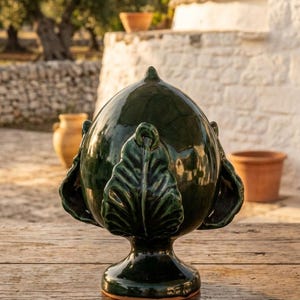 Ceramic Pumo Pugliese, Apulian Good Luck Charm, Grottaglie Italian Pottery, Handmade Pinecone Sculpture, Housewarming Gift Made in Italy