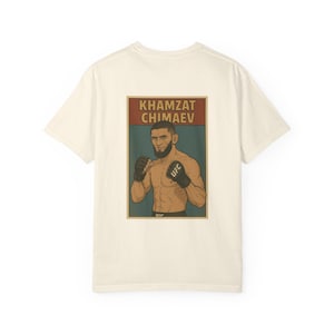 Khamzat Chimaev MMA Shirt - CalmCombat Flow State Tee | UFC-Inspired Streetwear | Fighter Art Back Print T-Shirt for Fight Fans