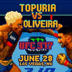 Topuria vs Oliveira Pixel Art | UFC 317 Digital Download | Retro MMA Fight Night Print